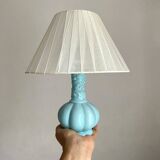 Sky blue opaline bedside lamp