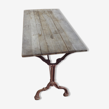 Table bistrot, pieds fonte