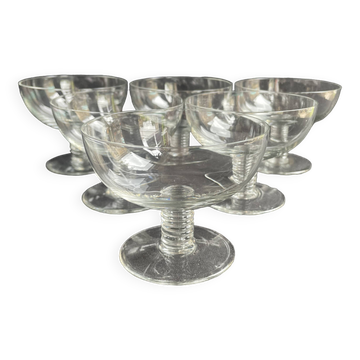 6 coupes cristal soufflé – Art déco
