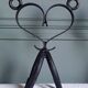 2 double brutalist candle holders in hand-forged iron. Folk art 1960.