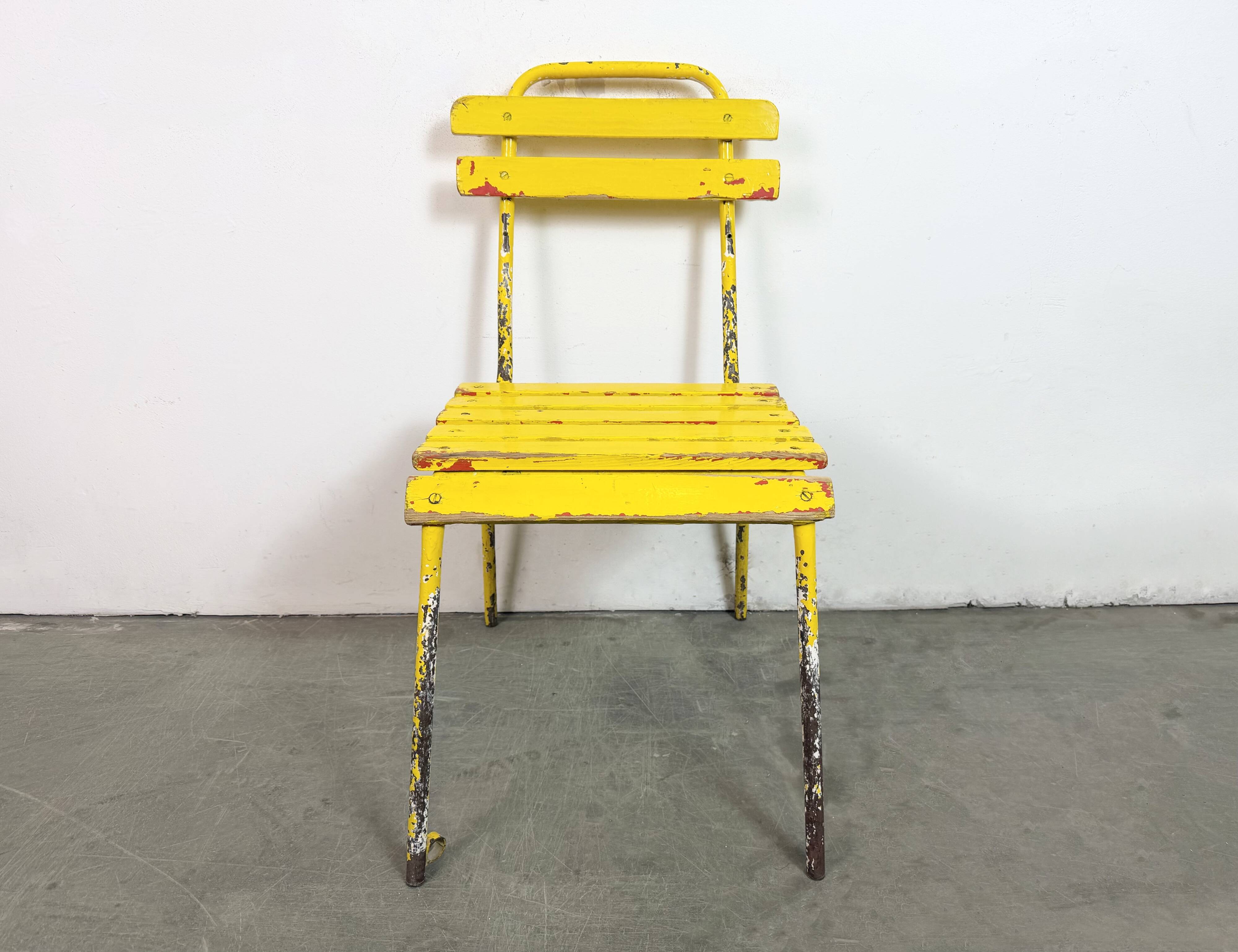 Vintage Yellow Industrial Chair, 1960s