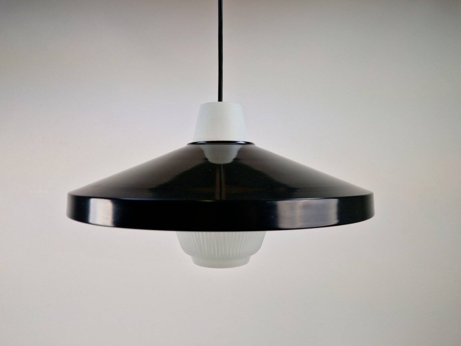 Opaline Glass Pendant Lamp attributed to Louis Kalff for Philips, 1960s
