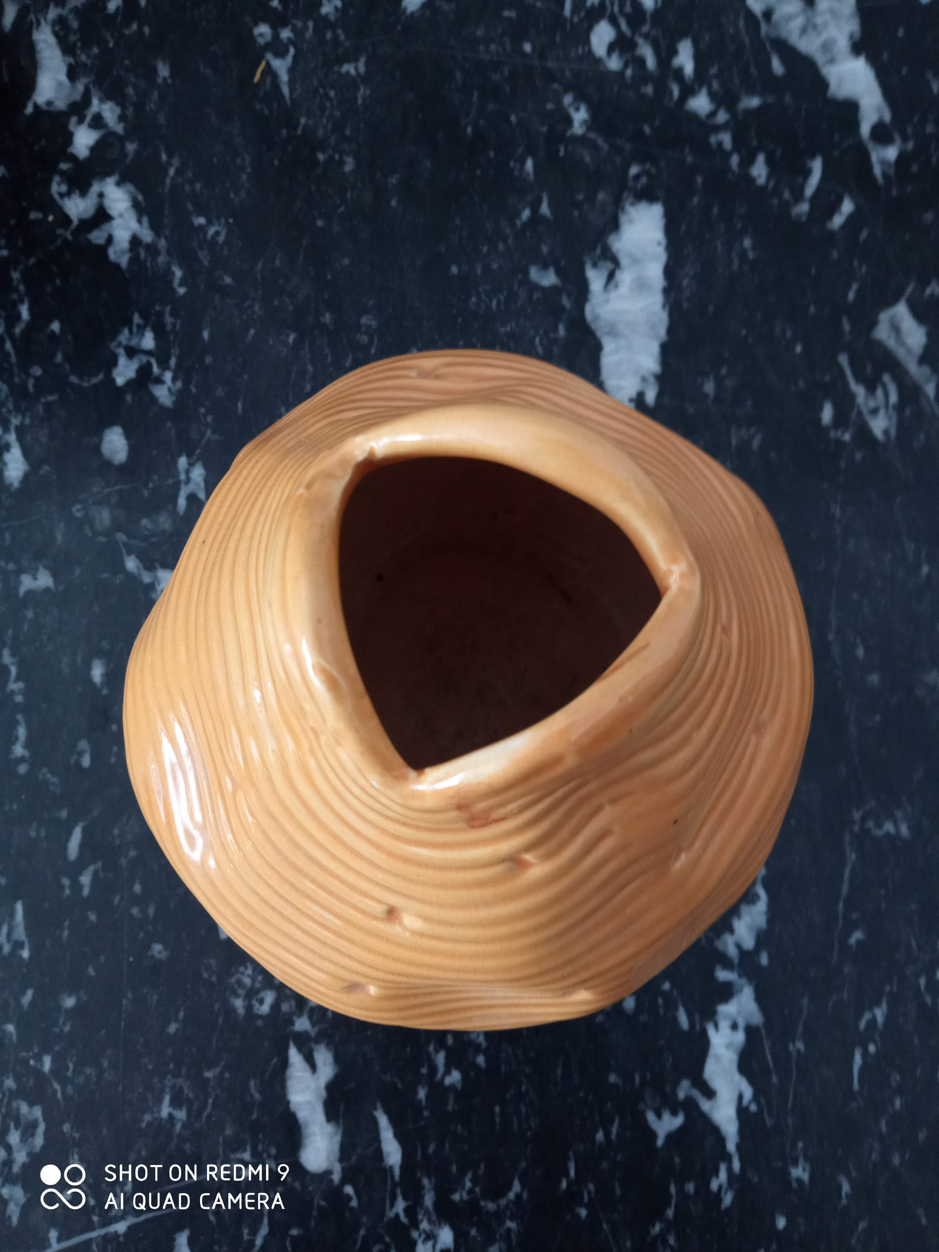 Free-form ceramic vase