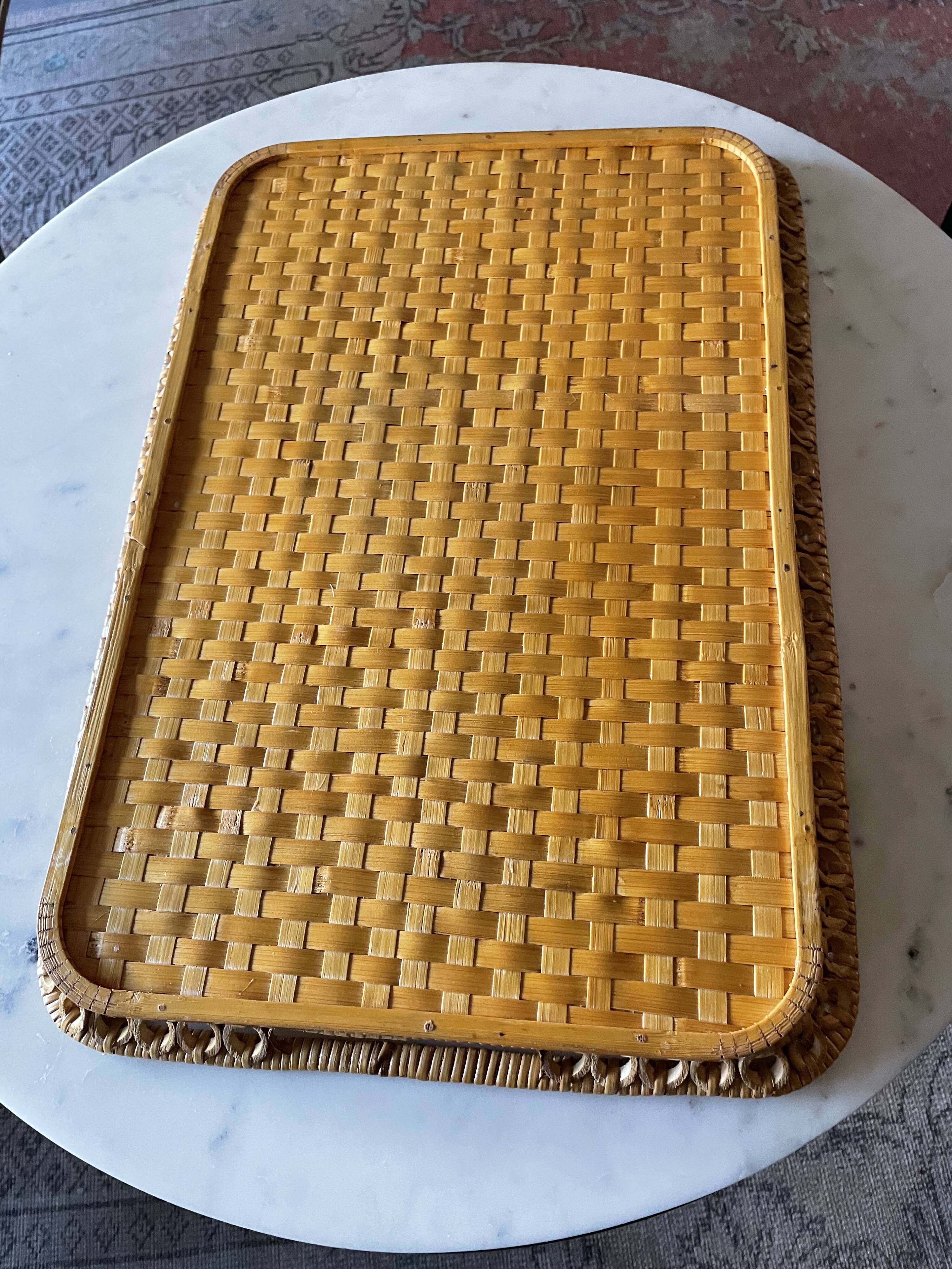 Vintage woven rattan top