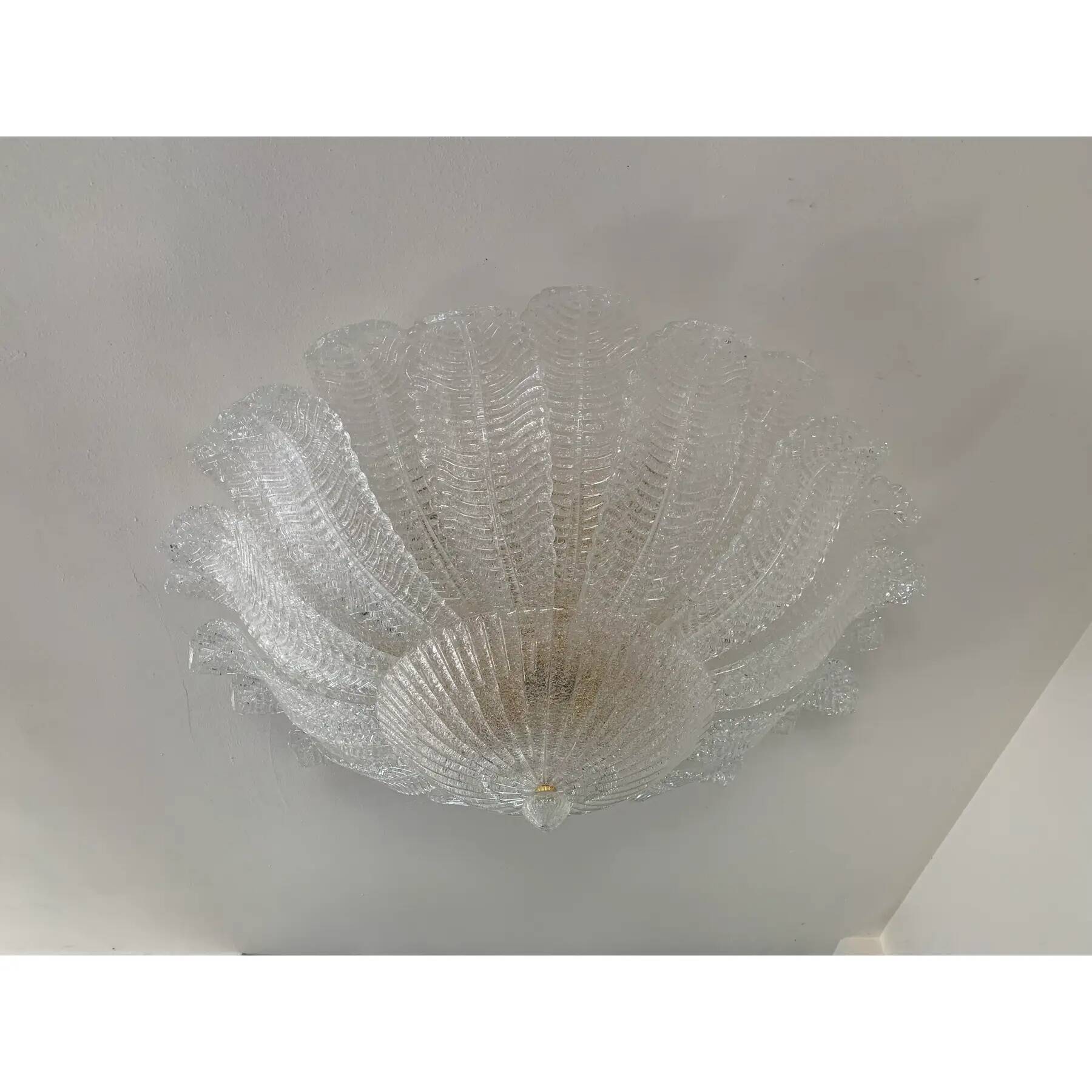 Impressive Italian Murano Glass Sputnik Flush-Mount Chandelier