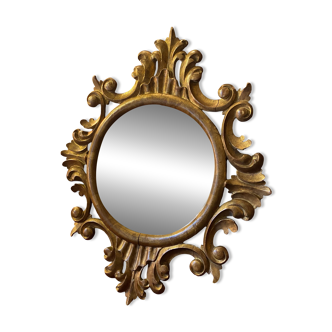 Miroir Napoléon III en bois sculpté