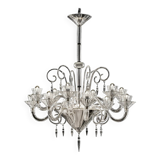 Majestic Imperial Murano Glass “Rigadin” Chandelier in Crystal Clear