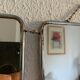 Mirror triptych barber orange rust vintage 1960 - 24 x 59 cm