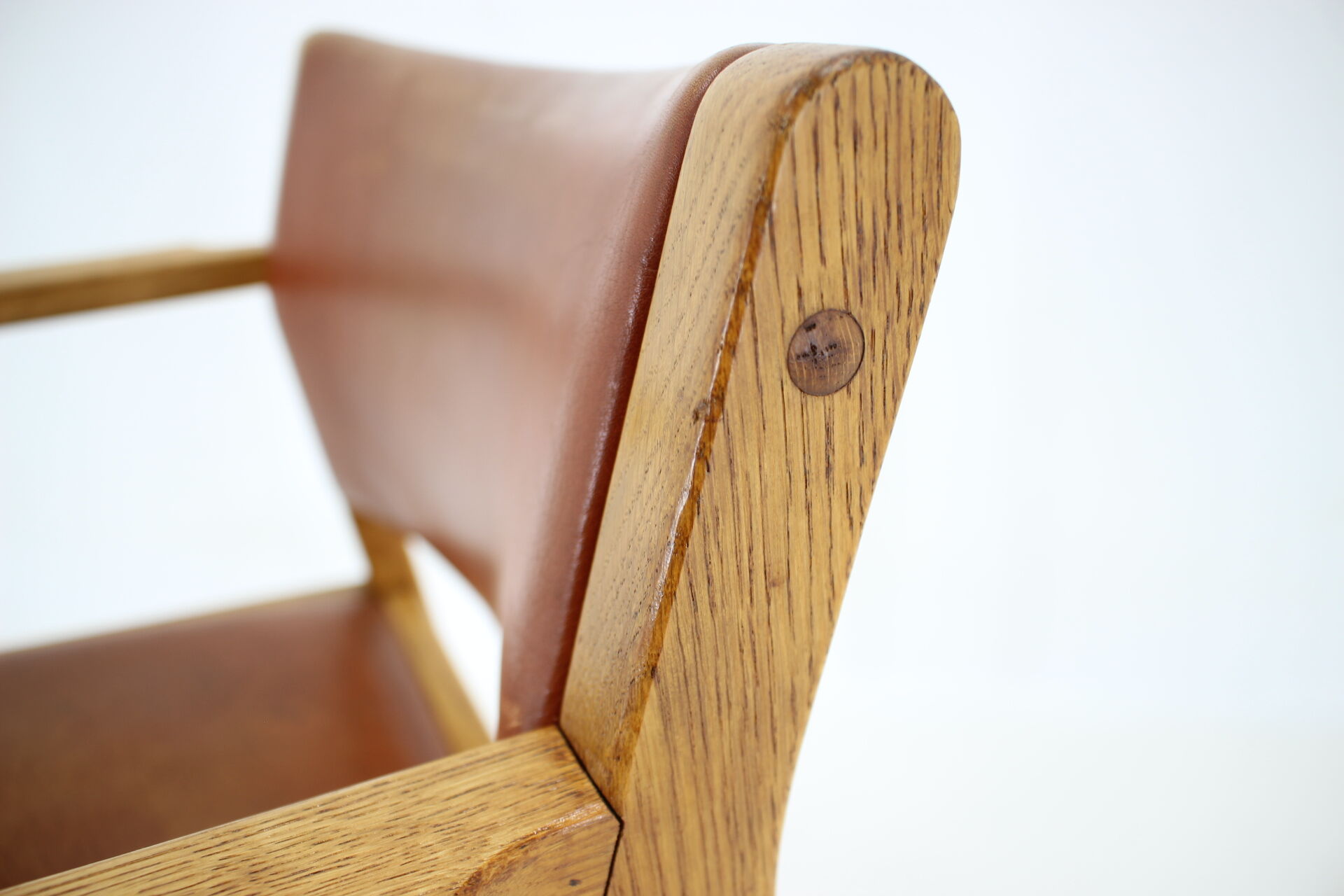 1960s Borge Mogensen Oak and Leather Desk Chair, Denmark