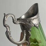 Translucent green glass pitcher