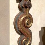 18th Century Italian Handcarved Polychrome Painted Pilaster Friezes, Set of 2