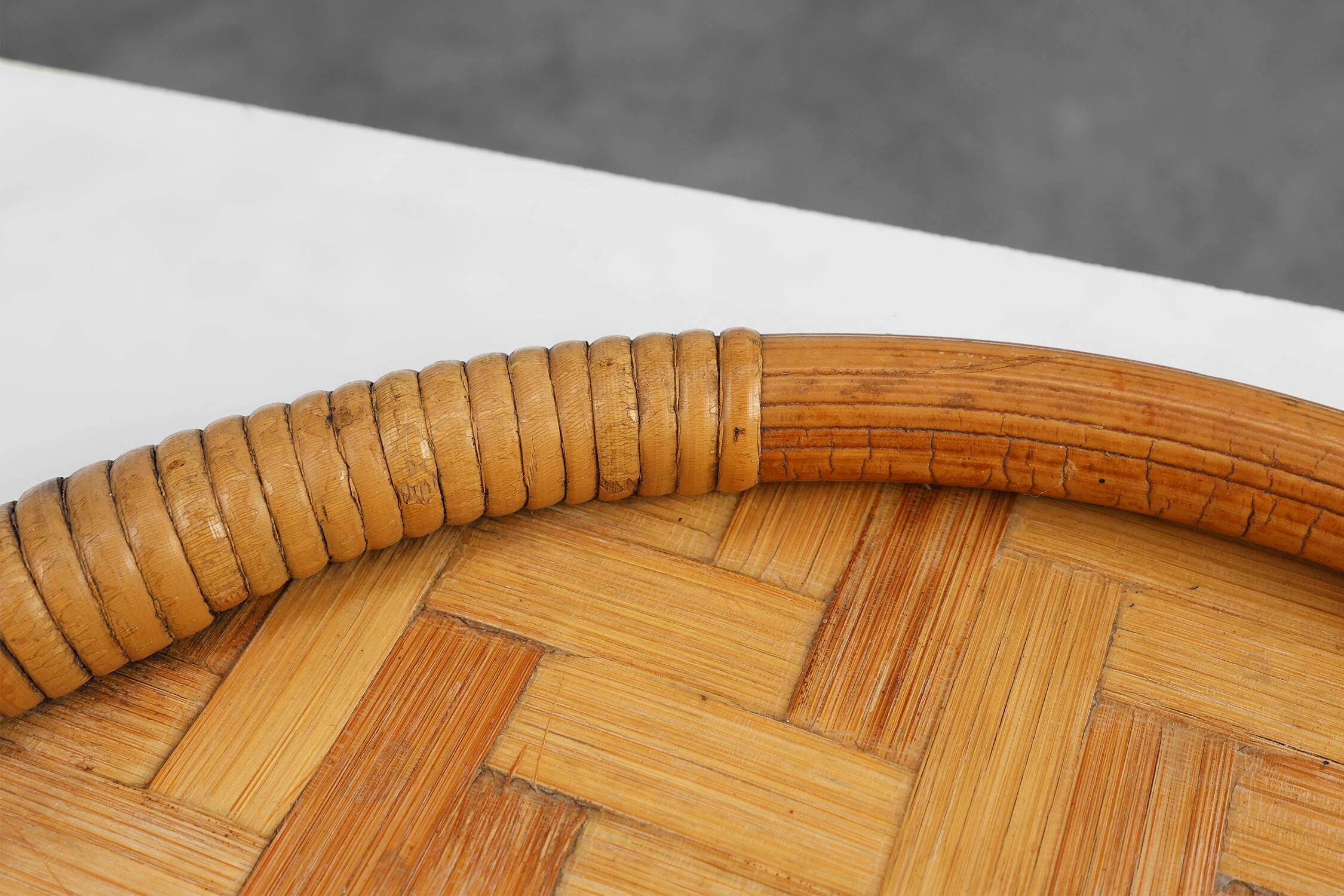 Mid-century bamboo serving tray, France 1960s