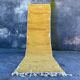 Handmade pure wool carpet in mustard yellow, size 75/300cm.