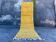 Handmade pure wool carpet in mustard yellow, size 75/300cm.