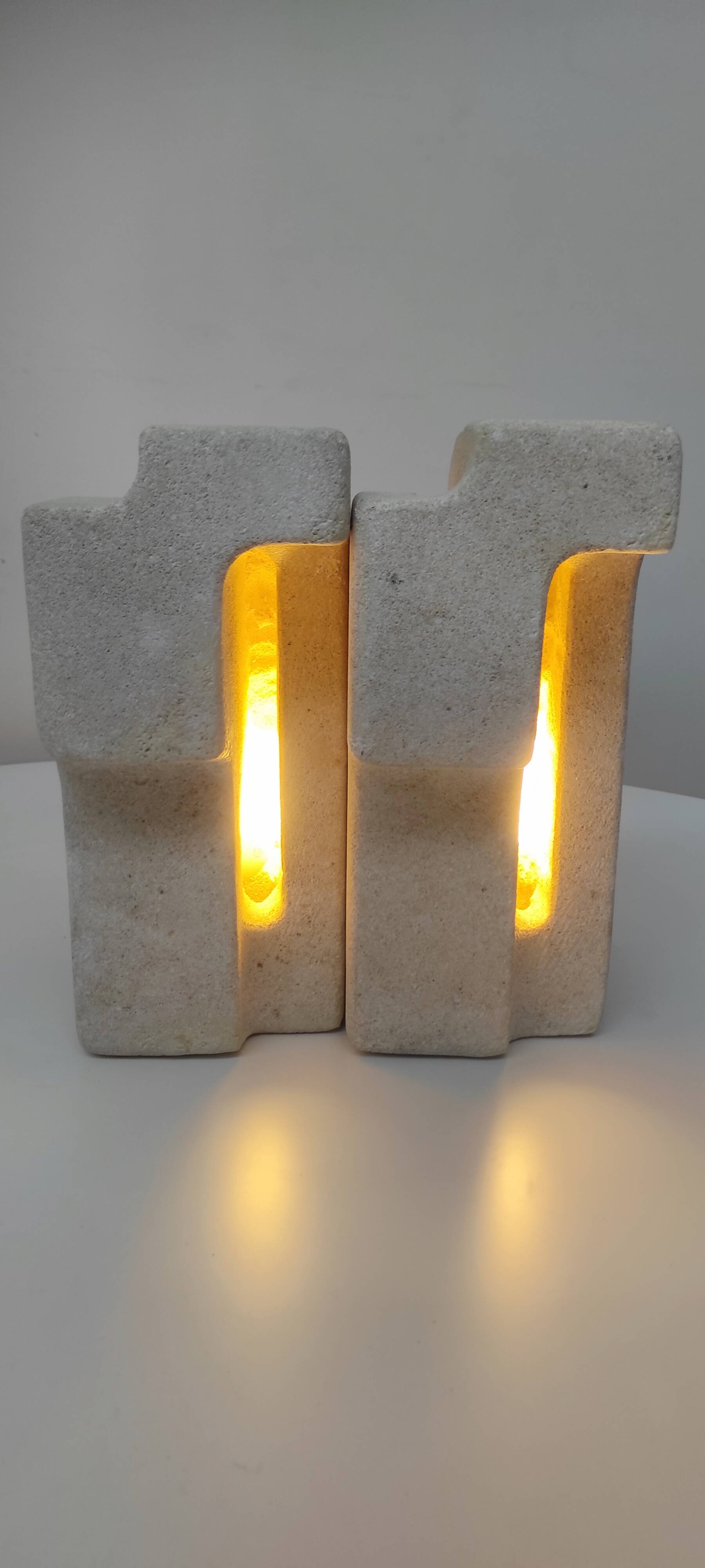 Pair of stone lamps. Albert Tormos 1970