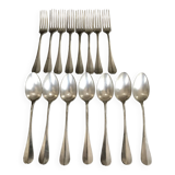 Lot de 15 anciens couverts en métal argenté monogrammé, orfèvrerie christofle