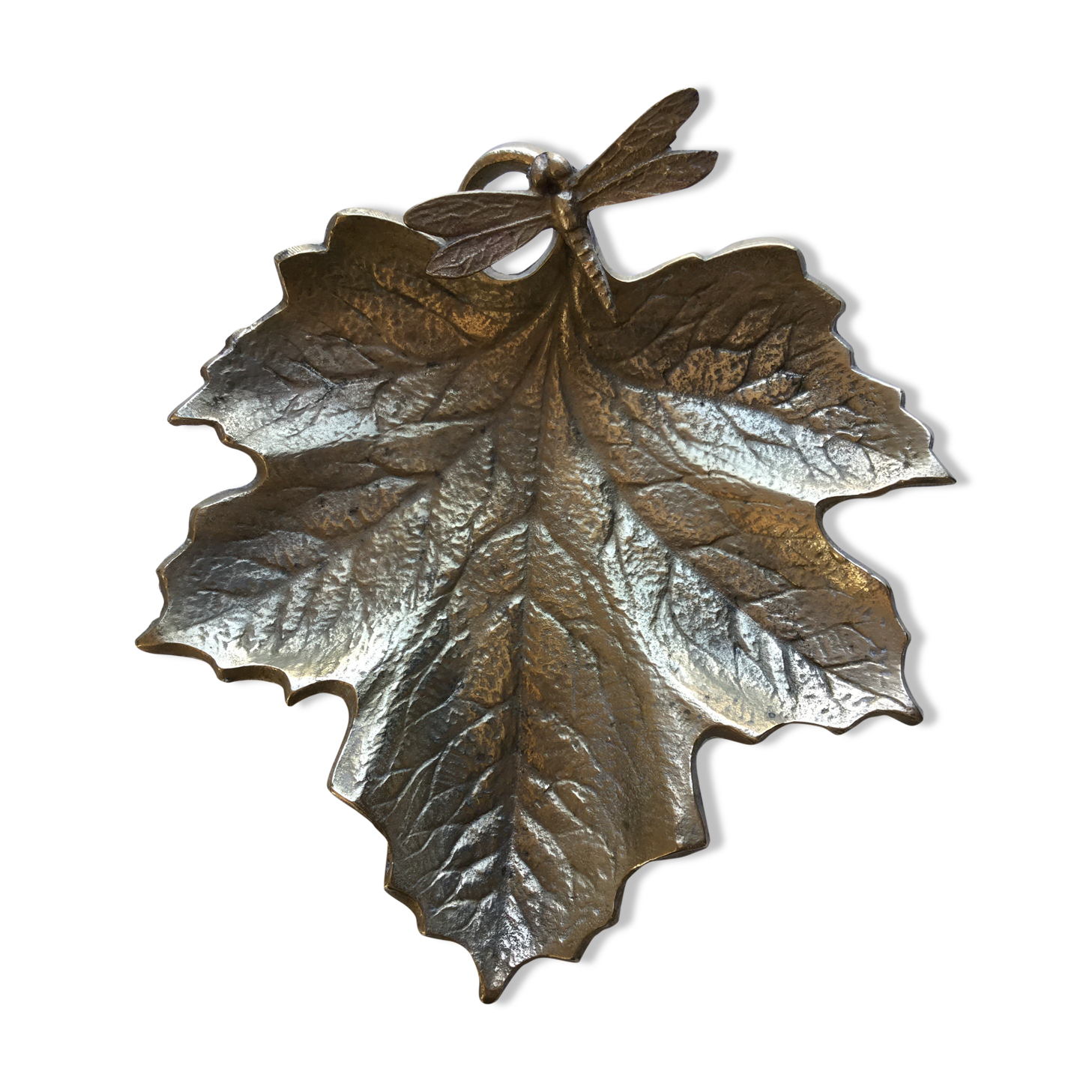 Brass dragonfly trinket bowl