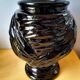 Vase ou cache pot tête de Maure en verre 1970