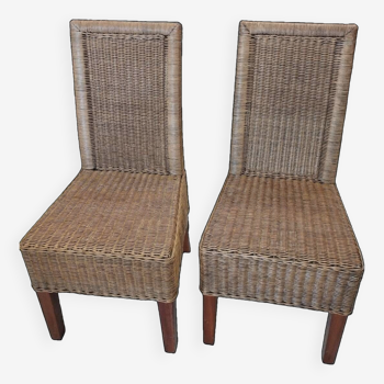 Paire de chaises osier