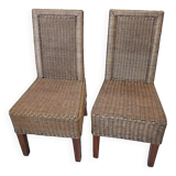Pair of wicker chairs
