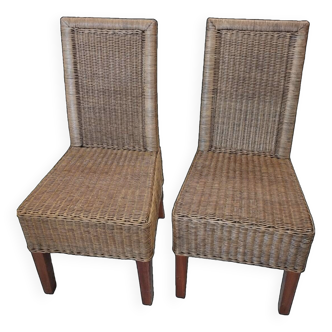 Paire de chaises osier