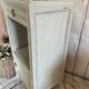 White patinated bedside table with a marble top