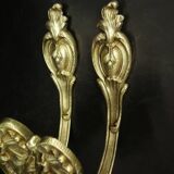 Pair of 19th century Rocaille / Rococo style tiebacks - gilded bronze