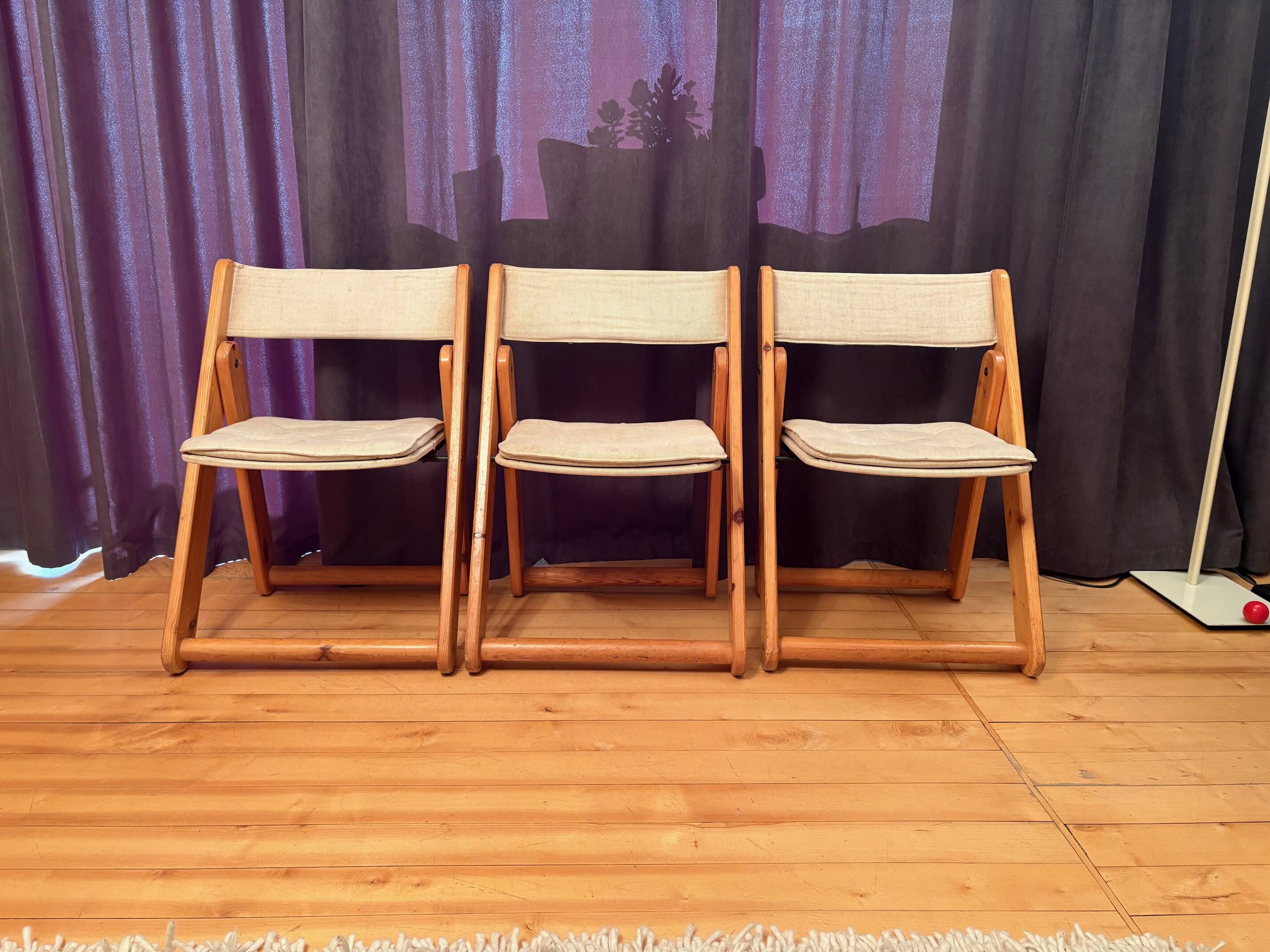 Set of three Kon-Tiki chairs designed by Gillis Lundgren, Ikea, Sweden, 197