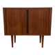 Kai Kristiansen Teak Tambour Door LP Record Cabinet, 1960s.