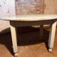Oval bistro table from the 1930s with a lovely light blue patina