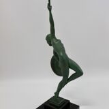 Art Deco Sculpture Trumpet Dancer "Jericho" By Guerbe