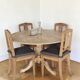 Set of 4 sculpted oak chairs – 1940s Art Deco style