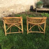 Pair of rattan armchairs
