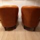 Pair of leather chesterfield chairs