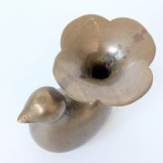 Candle holder or bird soliflore in brass, mid-century design from the 1960s.