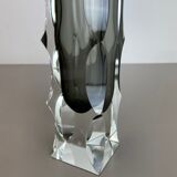 Vase Sommerso en verre à facettes Extra Large Mandruzzato Fabriqué à Murano, Italie années 1970