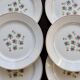 6 vintage Lunéville earthenware dessert plates – Christine pattern