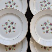 6 assiettes à dessert vintage faïence Lunéville – Modèle Christine