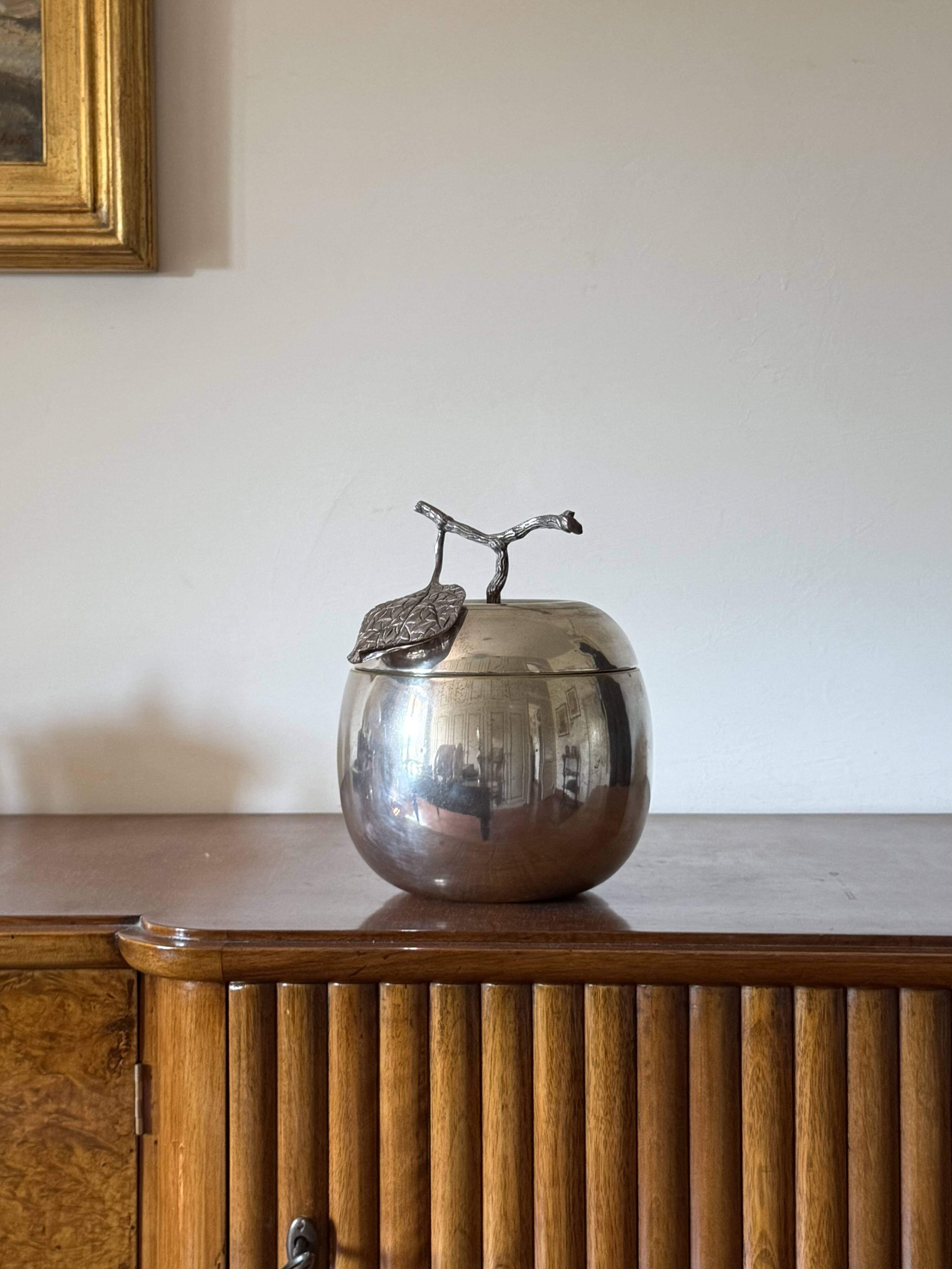 Seau à glace en argent moderne, Teghini Firenze Italie 1970