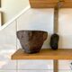 Mortar and pestle in black stone