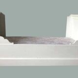 White lacquered solid wood sleigh bed