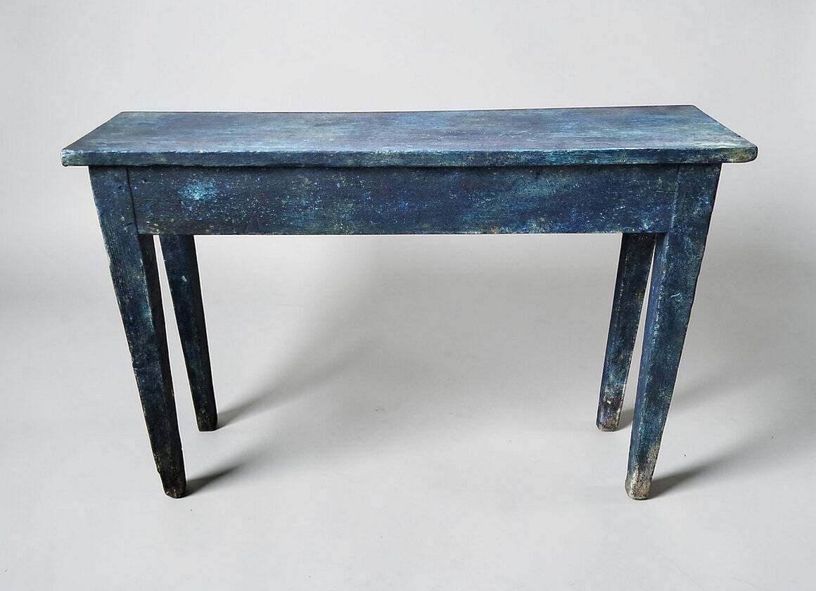 Blue patinated wooden console