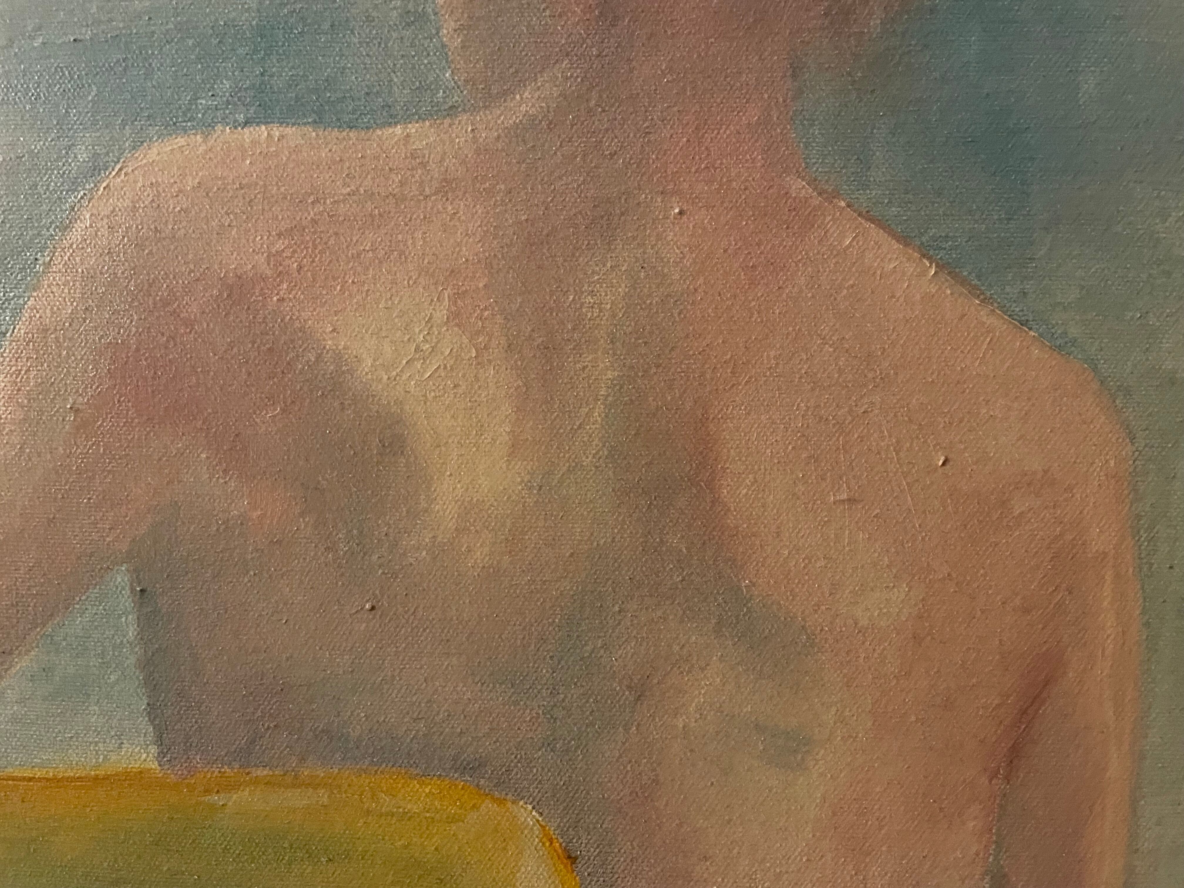Huile sur toile femme de dos