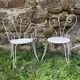 Fauteuil et chaise de jardin en fer forgé