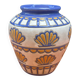 Vintage ceramic vase signed – Art Deco style in blue and orange