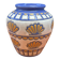 Vintage ceramic vase signed – Art Deco style in blue and orange