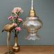 Vintage amber glass globe pendant light