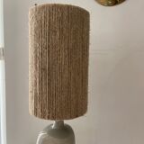 Vintage stoneware and rope lamp