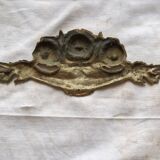 Old brass rose window, width 38cm.