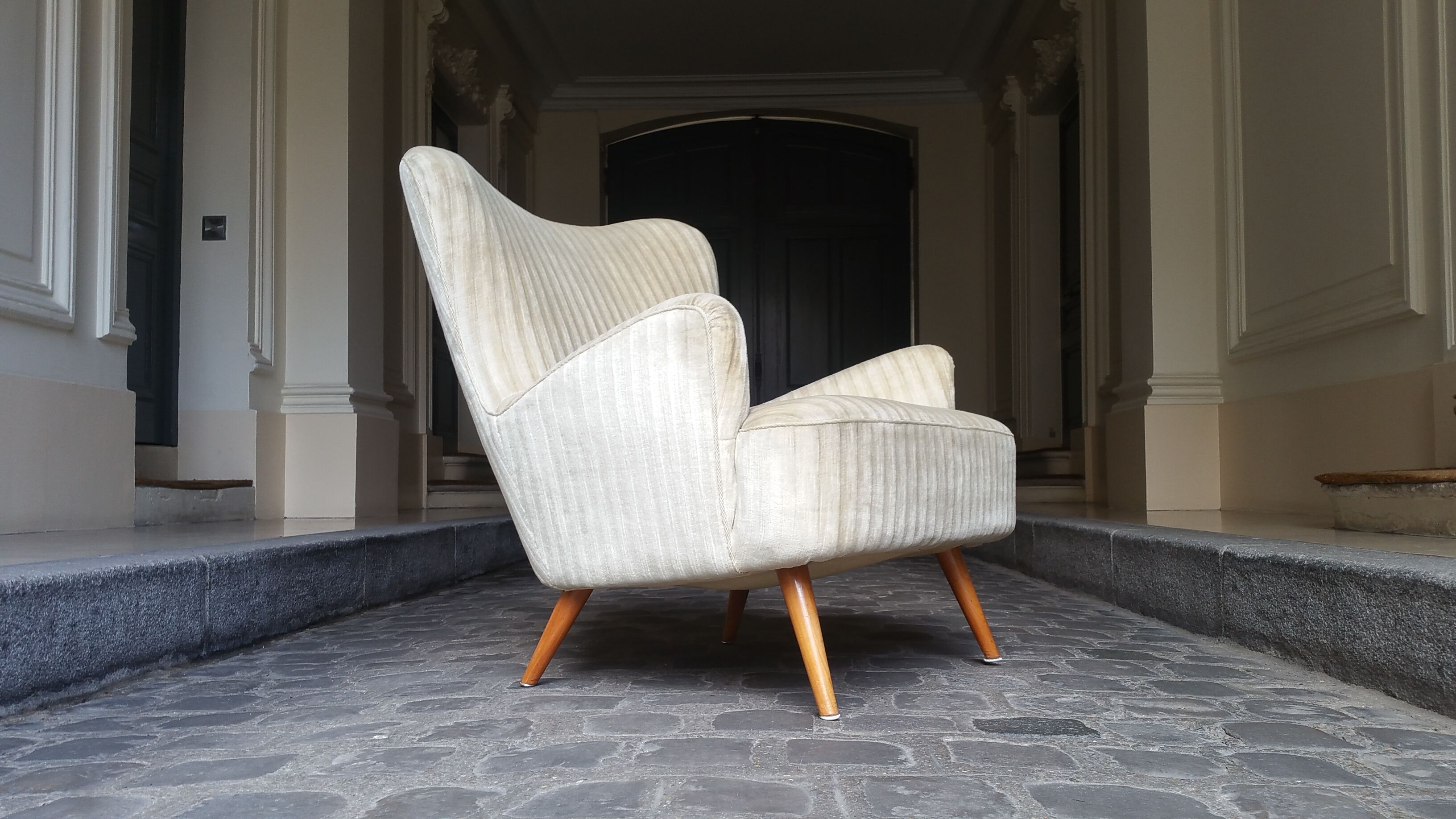 Organic wingback chairs in the 50-60s vintage armchair
